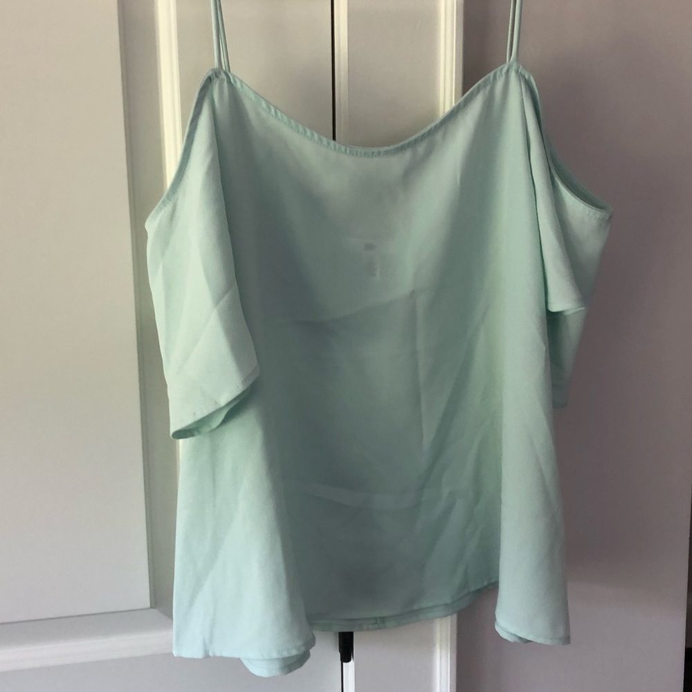 Mint Green Off-the-Shoulder Shirt